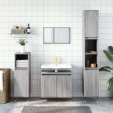 vidaXL Komplet kopalniških omaric 3-delni siva sonoma inženirski les | Shoptok.si