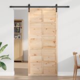 vidaXL Hlevska vrata Rjava 80 x 210 cm Trdna borovina | Shoptok.si