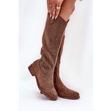 S. BARSKI Flat Heel Boots With Perforated Pattern Brown S.Barski | Shoptok.si