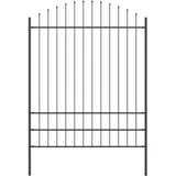 vidaXL Panel ograde s vrhom Tamno siva Metal Srednja Podesiva visina | shoptok.hr