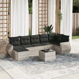vidaXL 8-dijelni set vrtnih sofa od poliratana s jastucima svjetlosivi | shoptok.hr
