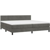  Krevet s oprugama i madracem tamnosivi 200x200 cm baršunasti | shoptok.hr