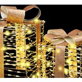 vidaXL Poklonska kutija 3 pcs Topla bijela 20 x 20 x 20 cm PET | shoptok.hr