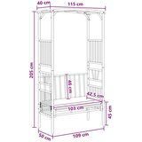  Vrtni lok s klopjo Naravna 115 x 50 x 205 cm Bambus - - Rjava - 19.5 - 115 x 50 x 205 cm - 2025- | Shoptok.si