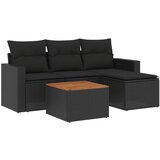  The Living Store Vrtna sedežna garnitura 5-delna z blazinami črn poli ratan - Vrtna Sedežna Garniture, (21452502) | Shoptok.si