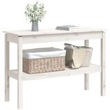  Konzolna mizica bela 110x40x75 cm trdna borovina, (20711714) | Shoptok.si