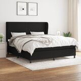 vidaXL Box spring postelja z vzmetnico črna 180x200 cm blago | Shoptok.si