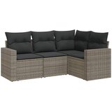  4-dijelni set vrtnih sofa od poliratana s jastucima sivi | shoptok.hr