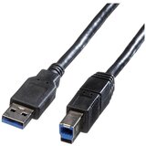 Roline USB kabel USB 3.2 gen. 1 (USB 3.0) USB-A vtič\, USB-B vtič 3.00 m črna zaščiten 11.02.8871, (20416619) | Shoptok.si