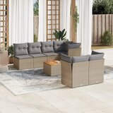 Maison Chic Seti vrtnega pohištva - Vrtna garnitura - Vrtni pohištvo set 8-delna z blazinami bež poli ratan, (21799307) | Shoptok.si