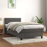 Box spring postelja z vzmetnico temno siva 90x200 cm žamet, (20726738) Cene