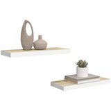  Plutajuće zidne police 2 kom hrast i bijele 60x23,5x3,8 cm MDF | shoptok.hr