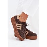 Boto Women's Platform Sneakers Made Of Natural Suede Chocolate Eldira | Eponuda.ba
