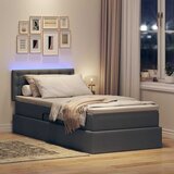  LED krevet za pohranu s madracem Tamnosiva 90 x 200 cm Tkanina | shoptok.hr