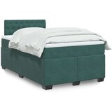 vidaXL Box spring postelja z vzmetnico temno zelena 120x200 cm žamet | Shoptok.si