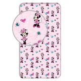 Jerry Fabrics Ružičasta pamučna dječja plahta s gumom 90x200 cm Minnie "Flowers" – Cijene