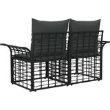  Zunanja ljubezenska sedežna garnitura 2 pcs Črna in Temno siva, (5000240807) | Shoptok.si