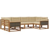 vidaXL Zunanja garnitura za sedenje z blazino 6 pcs Naravna in bež, (5000281755) | Shoptok.si