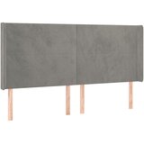 Uzglavlje s ušima svjetlosivo 163x16x118/128 cm baršunasto | Eponuda.ba