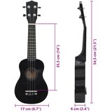  Set dječjeg ukulelea Soprano s torbom crni 21 " | shoptok.hr