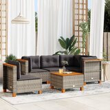 Maison Chic Seti vrtnega pohištva - Vrtna garnitura - Vrtni pohištvo set 6-delna z blazinami siv poli ratan, (21804859) | Shoptok.si