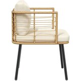 vidaXL Vrtni stol z blazinami Natural Poly Rattan | Shoptok.si
