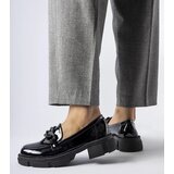 Gemre Black patent loafers with Suelli chain | Shoptok.si