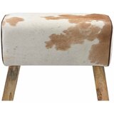  Klupa 60 x 30 x 45 cm Prava koža Smeđa i bijela | shoptok.hr