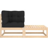 Maison Chic Seti vrtnega pohištva - Vrtna garnitura - Vrtni pohištvo set 2-delna z blazinami trdna borovina, (21815603) | Shoptok.si