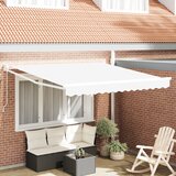 vidaXL ročna retraktibilna tenda Bela 350x250 cm, zamenjava tenda za okvir 3.5x2.5 m Bela Cene