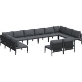 vidaXL Sjedeća garnitura za vrt 12 pcs Antracitno siva Čelik | shoptok.hr