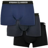 Urban Classics Plus Size Organic Boxer Shorts 3-Pack darkblue+navy+black
