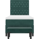 Krevet s kutijom opruga s madracem i klupom tamnozelena 90x200 cm baršun | shoptok.hr