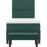  Postelja z vzmetnico z vzmetnico Temno zelena 90 x 200 cm Žamet, (5000128496) | Shoptok.si