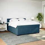 Krevet s oprugama i madracem plavi 200x200 cm baršunasti | shoptok.hr
