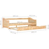  Okvir za krevet na razvlačenje od borovine 90 x 200 cm | Eponuda.com