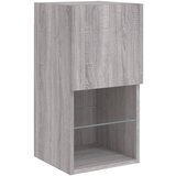  4-dijelni zidni TV elementi s LED svjetlima boja sivog hrasta | shoptok.hr
