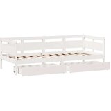 vidaXL Dnevna postelja s predali bela 90x200 cm trdna borovina | Shoptok.si