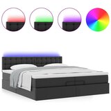  Otomanski okvir kreveta s madracima crni 200x200cm umjetna koža | shoptok.hr