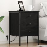vidaXL Nočna omarica Črni hrast 42 x 41 x 61 cm Konstruiran les | Shoptok.si