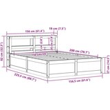  Okvir za krevet s uzglavljem 150 x 200 cm borovina | shoptok.hr