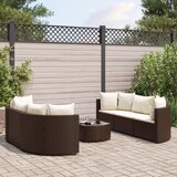 vidaXL 7-dijelni set vrtnih sofa od poliratana s jastucima smeđi | shoptok.hr