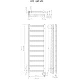  vertaduro - kupatilski radijator sa termostatom zoe 400W 114x40 cm beo | Eponuda.com