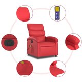 vidaXL Električni masažni naslanjač rdeče umetno usnje | Shoptok.si