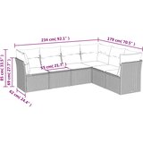  6-dijelni set vrtnih sofa s jastucima crni od poliratana | shoptok.hr