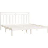  Posteljni okvir bel iz trdnega lesa 200x200 cm, (20643345) | Shoptok.si