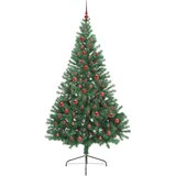 vidaXL Umjetna preddekorirana božićna jelka Zelena 210 cm PVC | Shoptok.si