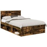  Krevetna konstrukcija s uzglavljem Dimljeni hrast 120 x 200 cm | shoptok.hr