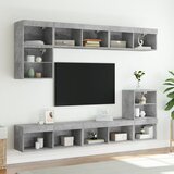 TV ormarići s LED svjetlima 2 kom siva boja betona 80x30x30 cm | shoptok.hr