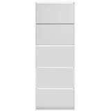 Ormarić za cipele s 5 razina i ogledalom 63x17x169,5 cm bijeli | Eponuda.com